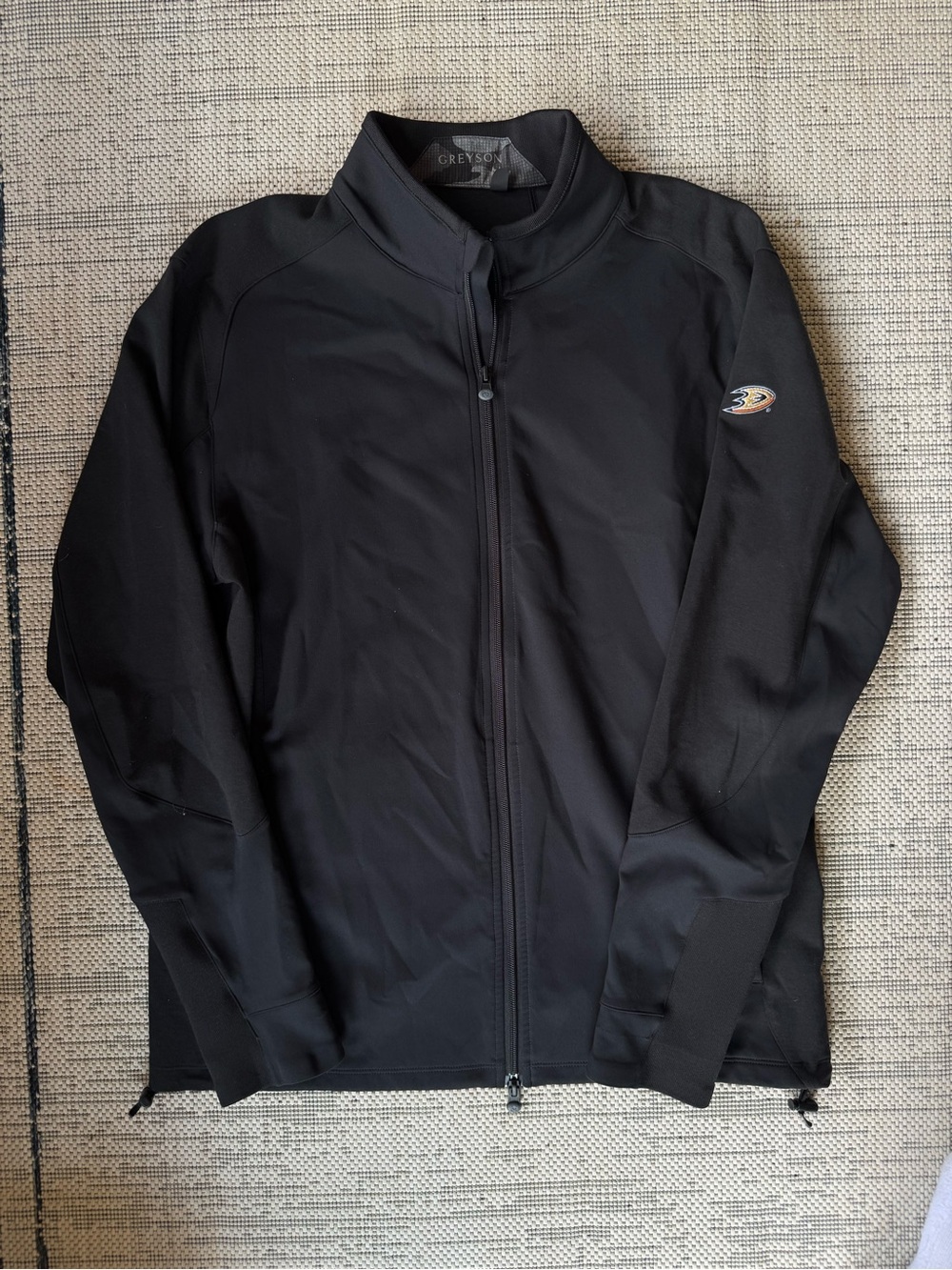 Greyson Jacket Men's XLarge Black Full Zip Performance Softshell Anaheim Ducks